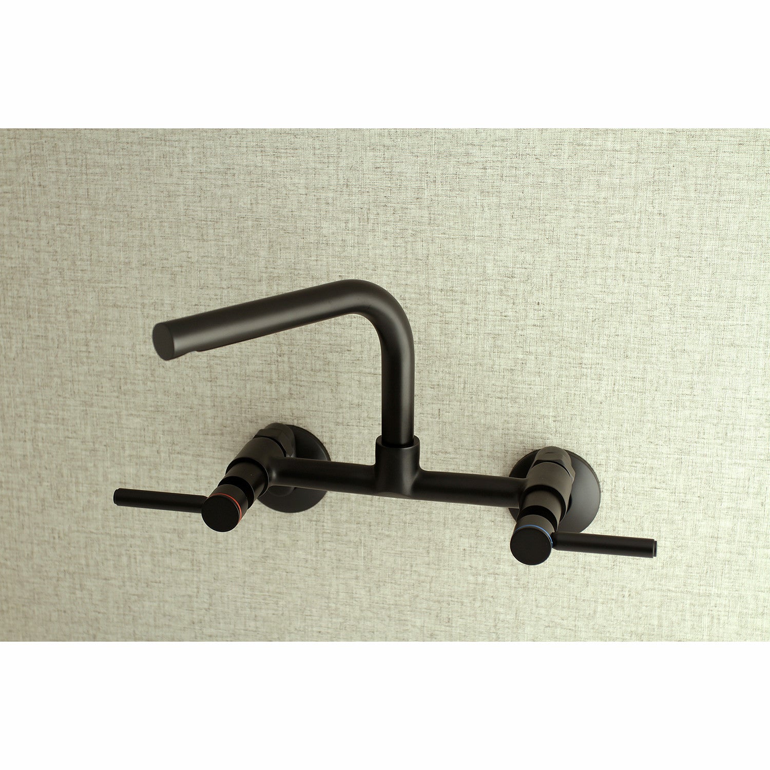 Kingston Sona KS812MB - Concord Two-Handle 2-Hole Wall Mount Bridge Kitchen Faucet, Matte Black — thumbnail 2